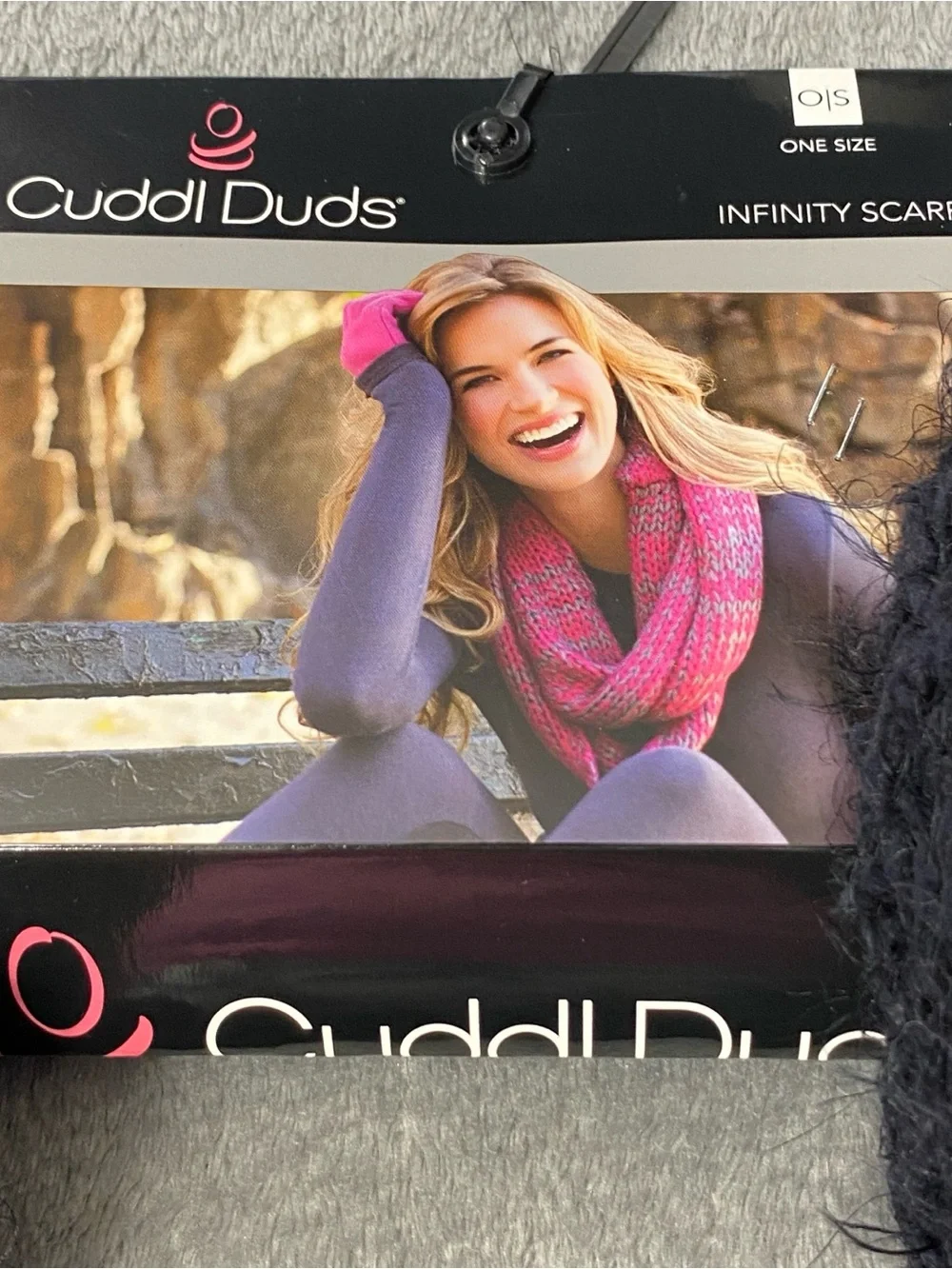 Cuddl Duds Navy Plush Infinity Scarf